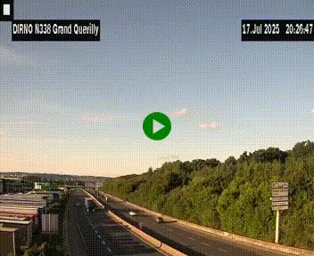 Webcam routière sur N338 à hauteur de Grand-Quevilly en périphérie de Rouen. Vue orientée vers Rouen