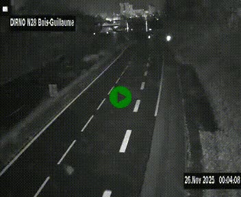 Webcam routière à hauteur de Bois-Guillaume en périphérie de Rouen. Vue orientée vers Rouen