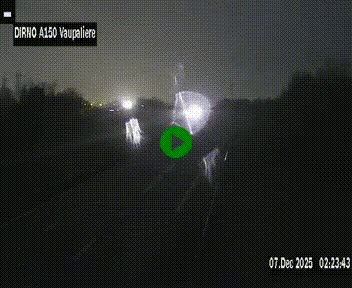 Webcam autoroute A150 à hauteur de La Vaupalière en périphérie de Rouen. Vue orientée vers Rouen