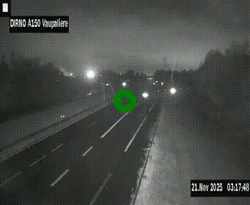 Webcam autoroute A150 à hauteur de La Vaupalière en périphérie de Rouen. Vue orientée vers Rouen