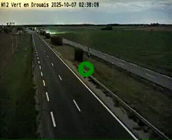 Webcam à hauteur de Vert-en-Drouais sur la N12, en périphérie de Dreux. Vue orientée vers Alençon