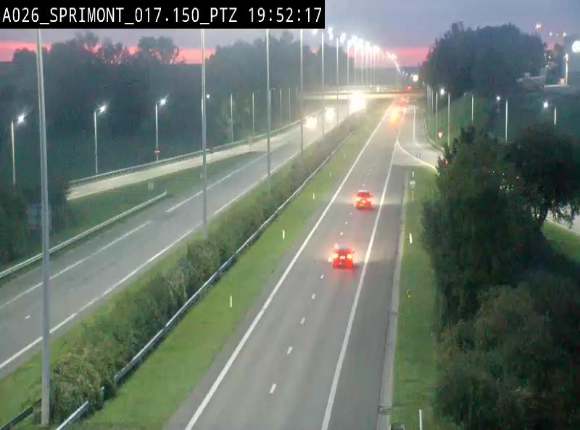 Webcam A26 (E25) à Sprimont, sur l'autoroute entre Liège et Arlon. Vue orientée vers le Luxembourg