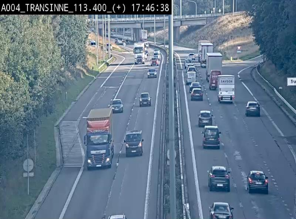 Webcam dans les Ardennes sur l'E411 à hauteur de Transinne. Vue orientée vers le sud de la Belgique