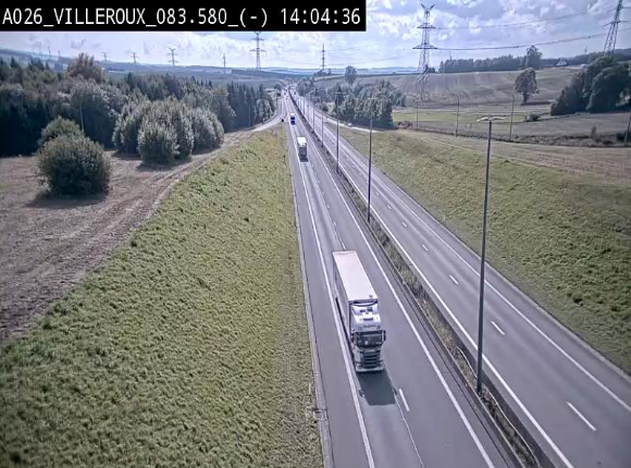 Webcam autoroute A26/E25 à hauteur de Vaux-sur-Sûre, à la jonction avec la N85 en direction de Liège - BK 83.6