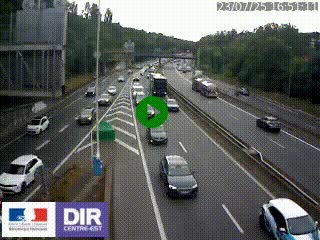 Caméra autoroute sur A6 - Valvert, près de Lyon, en direction de Paris, à hauteur de la sortie 36 Porte du Valvert