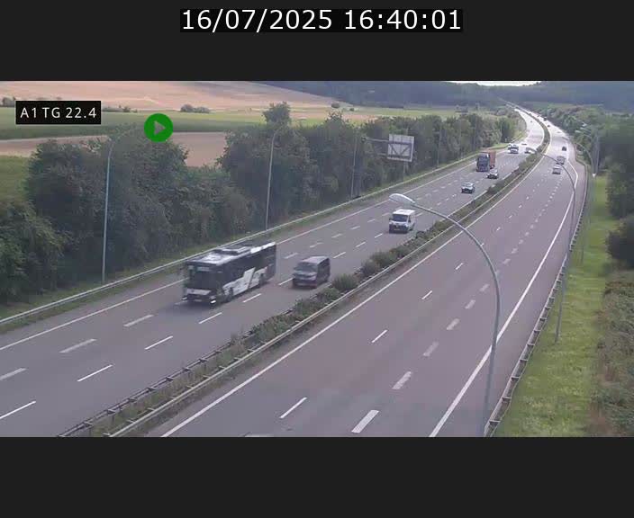Traffic live webcam Luxembourg Flaxweiler - A1 direction Luxembourg - BK 22.4