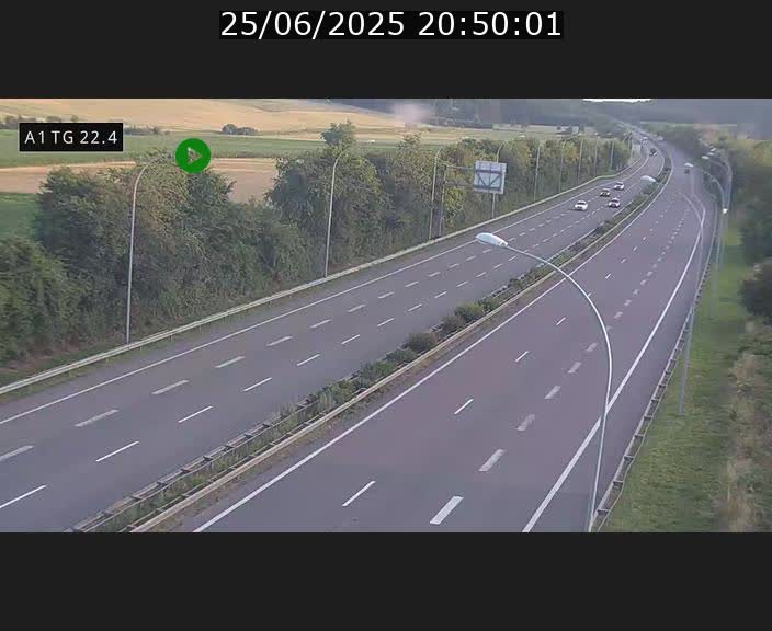 Traffic live webcam Luxembourg Flaxweiler - A1 direction Luxembourg - BK 22.4
