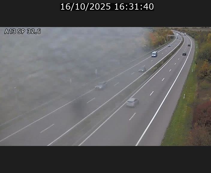 Webcam info trafic A13 à hauteur de Mondorf-les-bains. Vue orientée vers Altwies