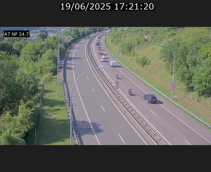 Caméra trafic Luxembourg - A7, Schieren direction Mersch