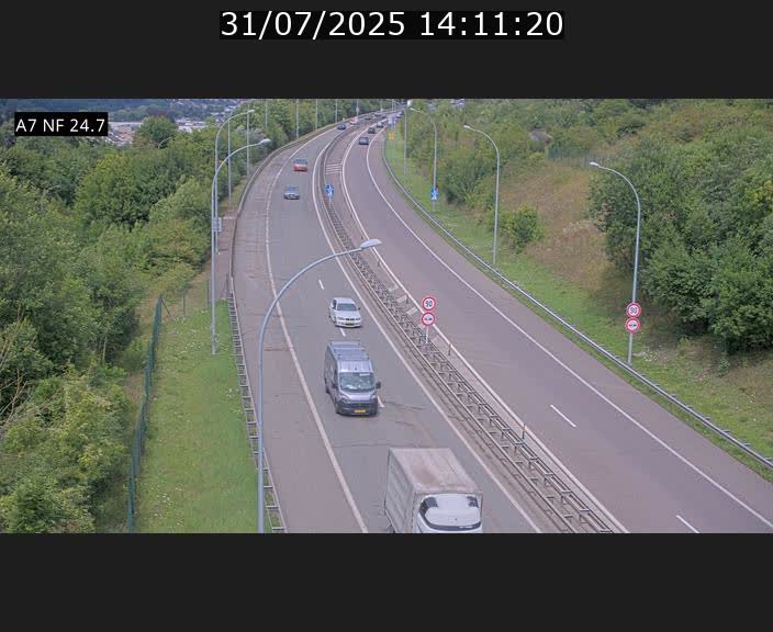 Caméra trafic Luxembourg - A7, Schieren direction Mersch