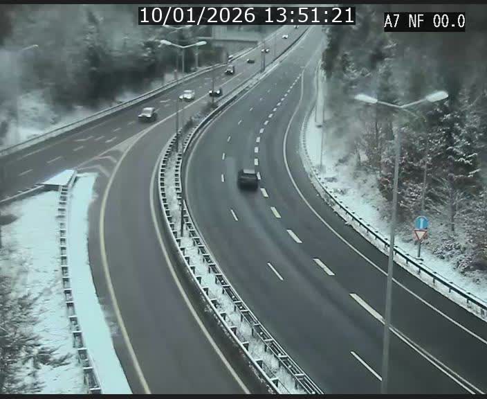 Caméra autoroute Luxembourg A7 - Echangeur A1/A7 Grünewald direction Tunnel Stafelter