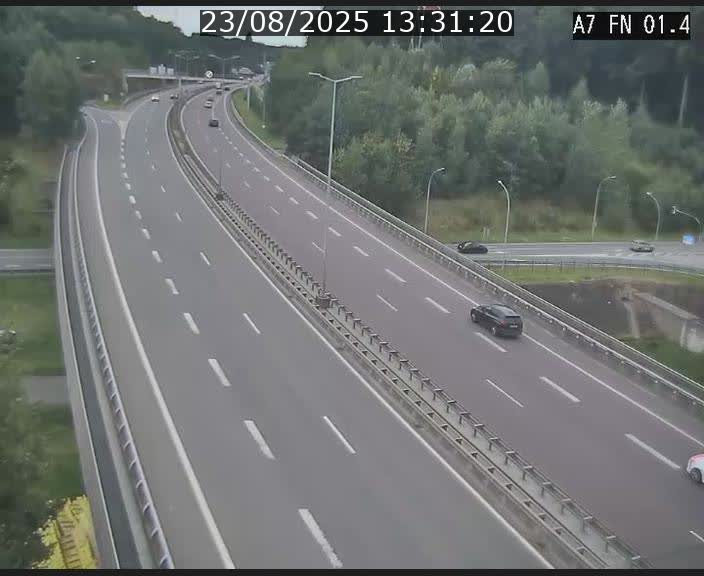 Caméra autoroute Luxembourg A7 - Tunnel Stafelter - direction Echangeur Grünewald