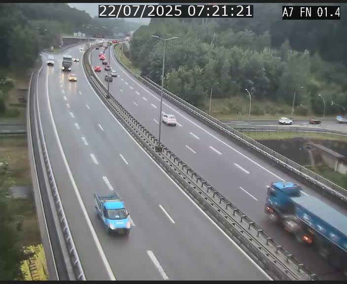 Caméra autoroute Luxembourg A7 - Tunnel Stafelter - direction Echangeur Grünewald