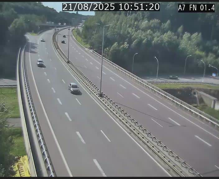 Caméra autoroute Luxembourg A7 - Tunnel Stafelter - direction Echangeur Grünewald