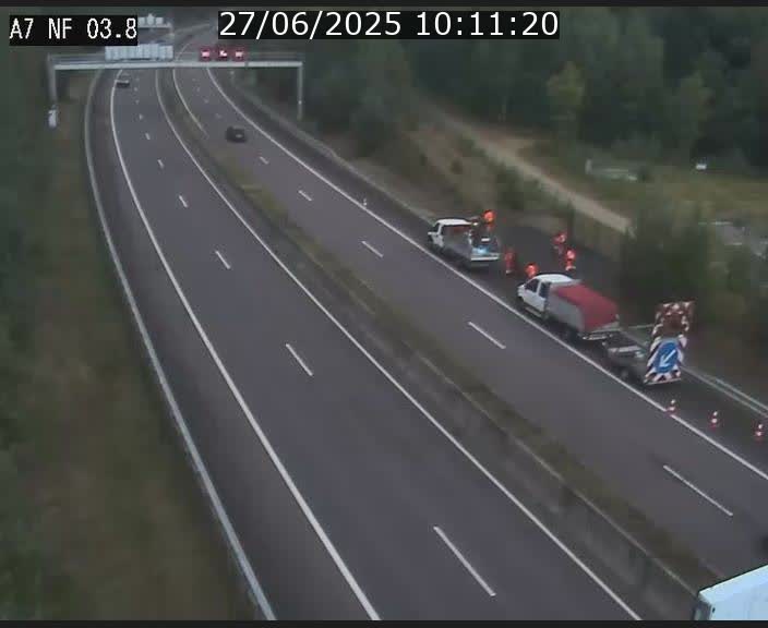 Webcam autoroute A7 au Luxembourg à la sortie du Tunnel Stafelter vers le Nord