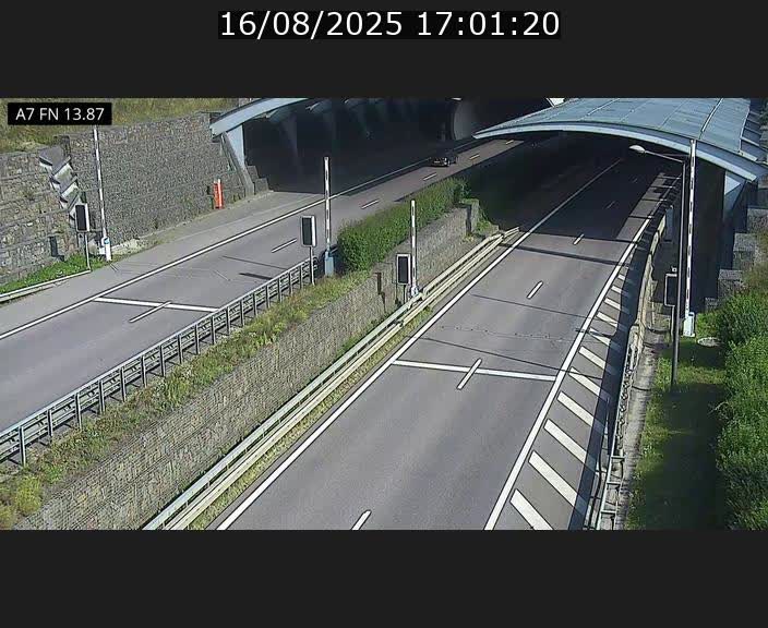 Caméra trafic Luxembourg - A7, Tunnel Gousselerbierg, entrée nord, direction Lorentzweiler