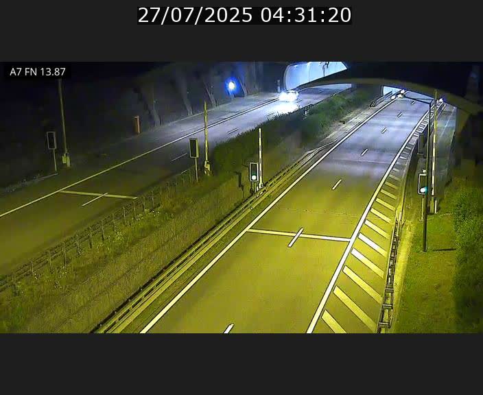 Caméra trafic Luxembourg - A7, Tunnel Gousselerbierg, entrée nord, direction Lorentzweiler