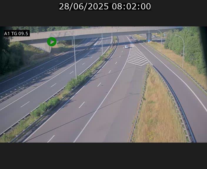 Traffic live webcam Luxembourg Jonction Grünewald - A1 direction Luxembourg-ville - BK 9.5