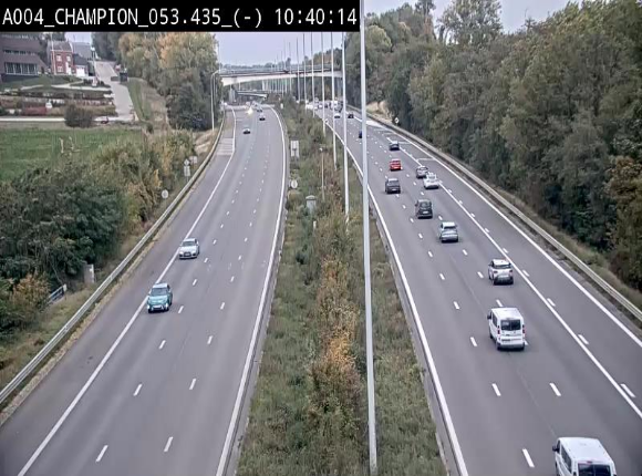 Webcam E411 à Champion, à proximité de Namur. Vue orientée vers Bruxelles