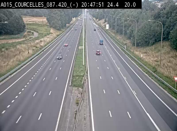 Webcam autoroute Belgique - Viesville - E42 direction Mons - BK 84.35