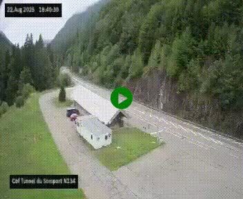Webcam à l'entrée du tunnel du Somport, côté français, sur la N134, dans les Pyrénées, en direction de l'Espagne, à 1116 mètres d'altitude