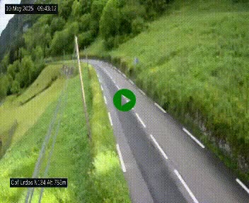 Webcam dans les Pyrénées Atlantique au niveau du col d'Urdos et du fort du Pourtalet sur la N134, en direction du Col et du tunnel du Somport, à 765 mètres d'altitude