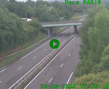 Caméra routière sur l'autoroute A20 au nord de Limoges, à la jonction avec la N520. Vue orientée vers Paris