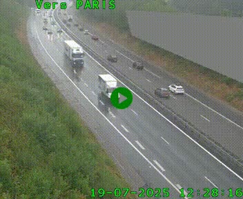 Caméra routière sur l'autoroute A20 à Saint-Pardoux-l'Ortigier, à la jonction avec l'A89. Vue orientée vers Paris