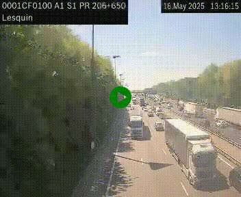 Webcam autoroute A1 à hauteur de Lesquin. Vue orientée vers Lille