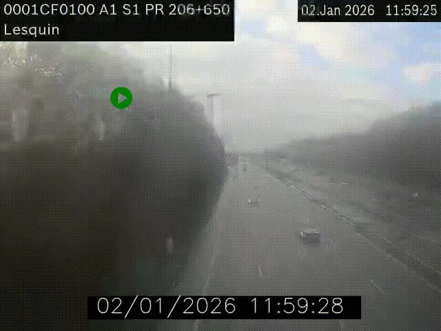 Webcam autoroute A1 à hauteur de Lesquin. Vue orientée vers Lille