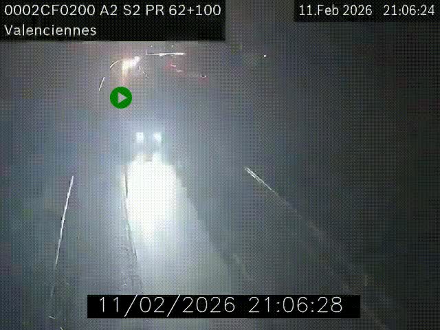 Webcam autoroute A2 à Valenciennes. Vue orientée vers Maubeuge et Mons (Belgique)