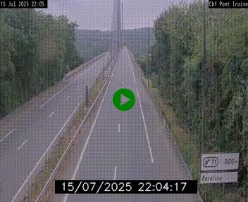 Webcam sur la N165 après le Pont de l'Iroise, à l'entrée de Brest