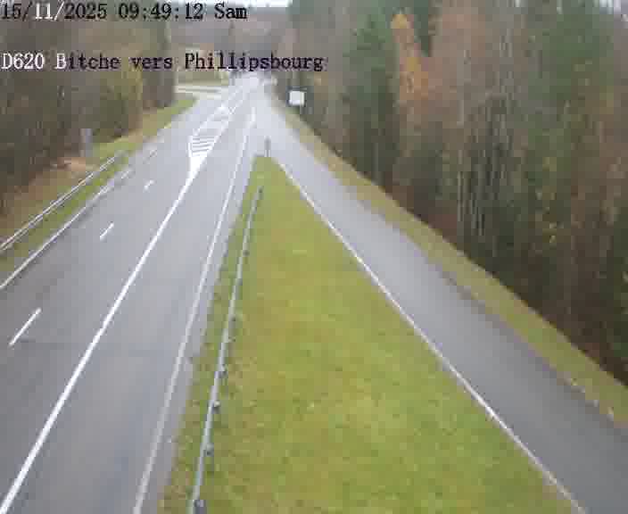 Webcam sur la D620, sur le contournement de Bitche. Vue orientée vers Philippsbourg