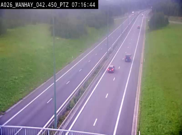 Webcam autoroute A26/E25 à hauteur de Manhay, à la jonction avec la N651 en direction de Liège - BK 42.4