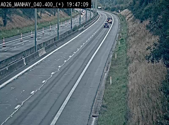Webcam autoroute A26/E25 à hauteur de Manhay, avant la jonction avec la N651 en direction de Luxembourg - BK 40.4