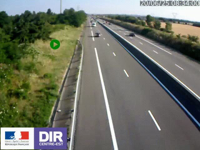 Webcam sur le contournement de Valence, sur la Nationale 7, à la jonction avec la N532, caméra orientée vers Grenoble