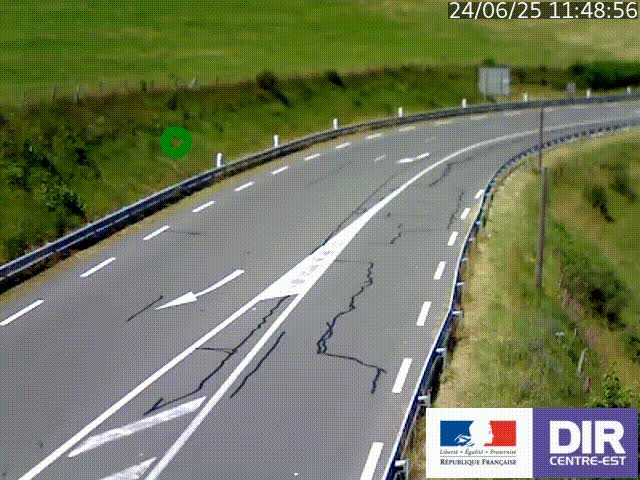 Webcam sur le col Pin Bouchain, vue orientée vers Roanne, en provenance de Lyon sur la nationale 7 (N7)