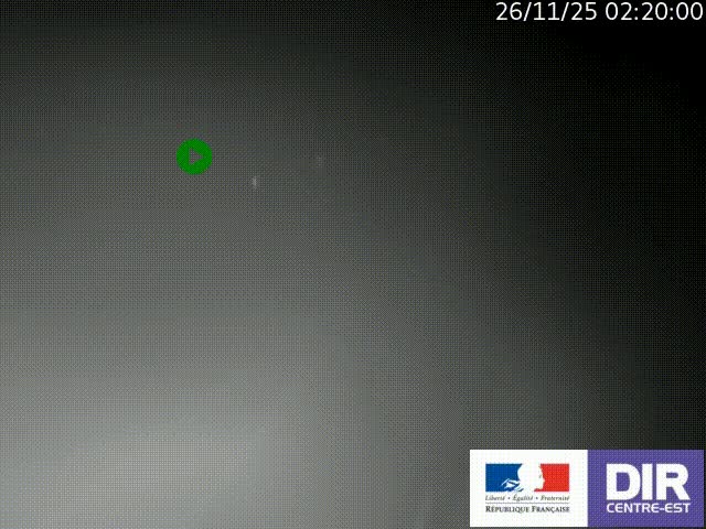 Webcam sur le col Pin Bouchain, vue orientée vers Roanne, en provenance de Lyon sur la nationale 7 (N7)
