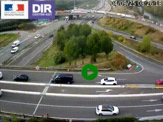 Webcam traffic à Grenoble-sud sur l'autoroute A480. Vue orientée vers l'entrée et la sortie de Grenoble