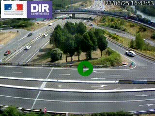 Webcam traffic à Grenoble-sud sur l'autoroute A480. Vue orientée vers l'entrée et la sortie de Grenoble