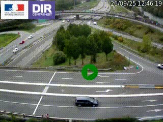 Webcam traffic à Grenoble-sud sur l'autoroute A480. Vue orientée vers l'entrée et la sortie de Grenoble