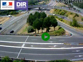 Webcam traffic à Grenoble-sud sur l'autoroute A480. Vue orientée vers l'entrée et la sortie de Grenoble