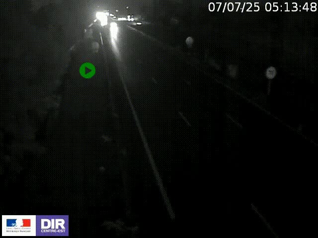 Webcam à Bron sur l'A43 à la jonction avec le boulevard périphérique de Lyon (D383). Vue orientée vers Lyon