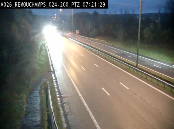 Webcam E25/A26 à Aywalle, à hauteur de Spa. Vue orientée vers Liège