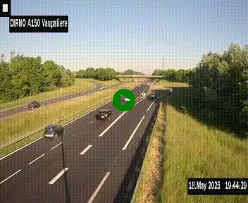 Webcam autoroute A150 à hauteur de La Vaupalière en périphérie de Rouen. Vue orientée vers Rouen