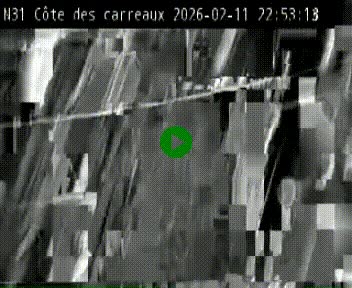 Webcam en haut de la Côte des Carreaux sur la N31 à Avesnes-en-Bray. Vue orientée vers Rouen