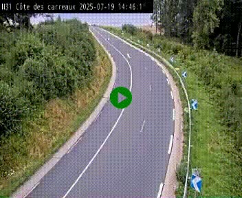 Webcam en haut de la Côte des Carreaux sur la N31 à Avesnes-en-Bray. Vue orientée vers Rouen