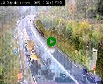 Webcam en haut de la Côte des Carreaux sur la N31 à Avesnes-en-Bray. Vue orientée vers Rouen