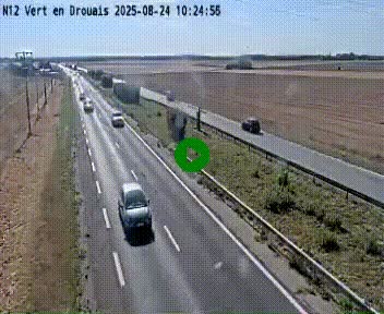 Webcam à hauteur de Vert-en-Drouais sur la N12, en périphérie de Dreux. Vue orientée vers Alençon