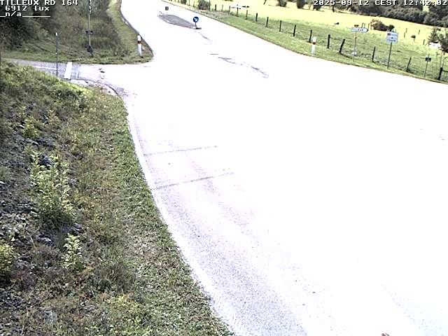 Webcam sur la RD164 à Tilleux. Vue orientée vers Neufchâteau